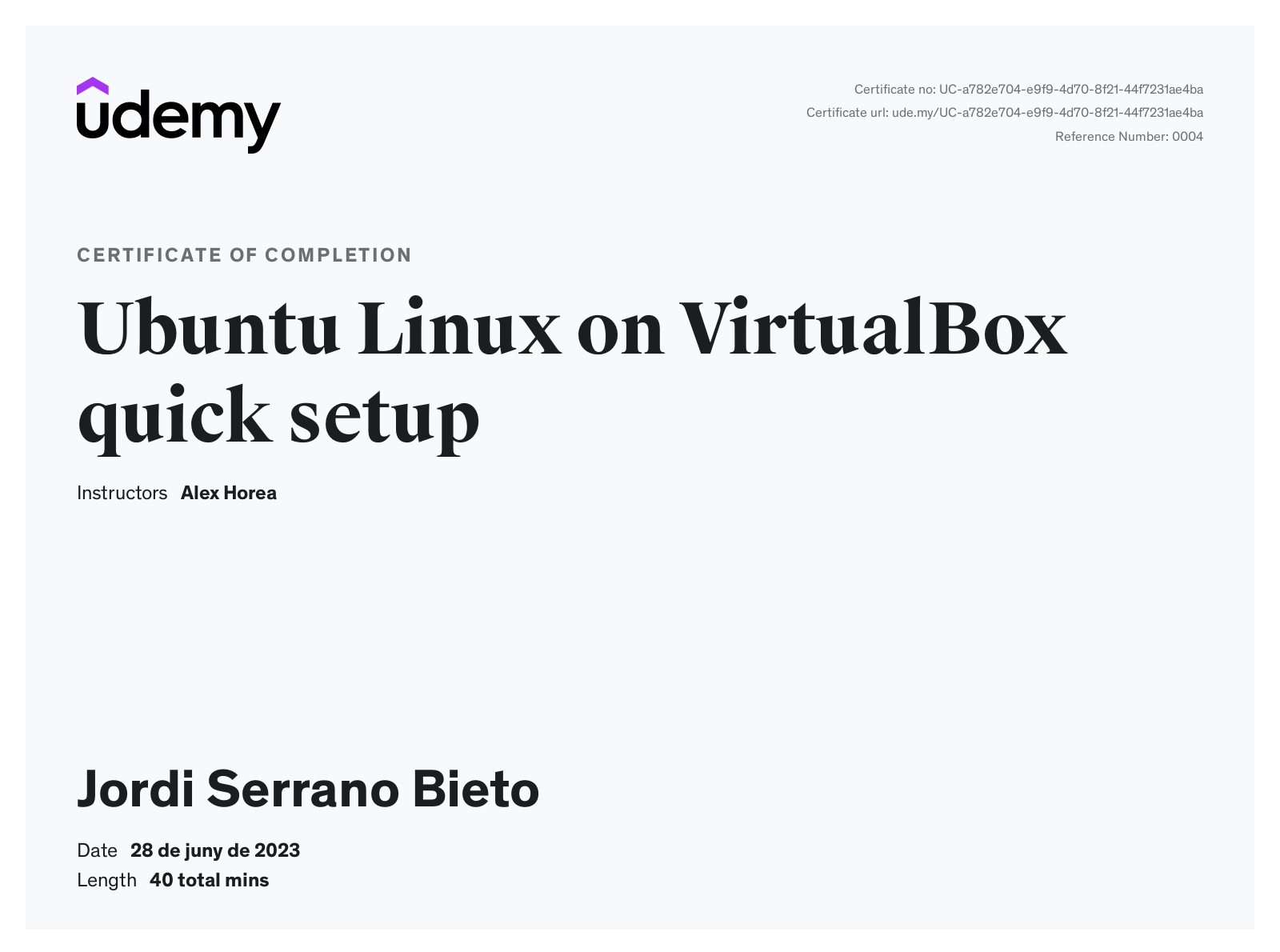 Ubuntu Linux VirtualBox certificate
