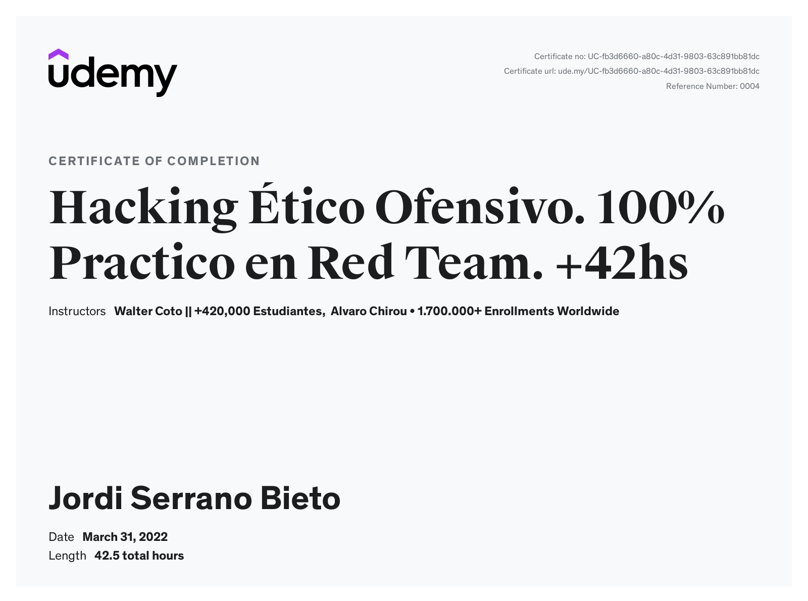 Hacking Ético Ofensivo. 100% Practico en Red Team. +43hs