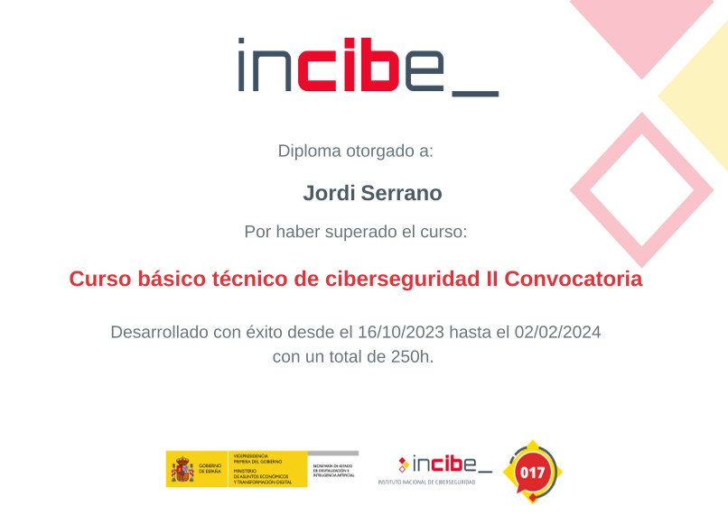 Certificado INCIBE